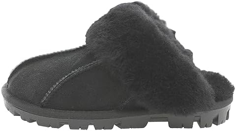 Amazon.com | UGG Women's Ansley Parc Slipper, Black, 7 | Slippers